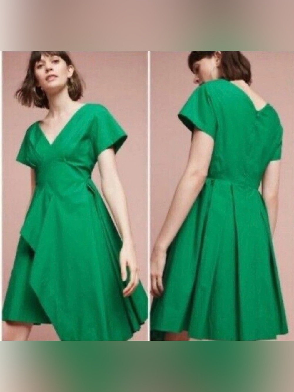 Maeve | Anthropologie Kelly green pleated mini dress Women’s size 6 cotton
